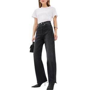 Le Jean Beaded Tux Stripe Jeans Size 25 Vintage Charcoal